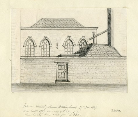 1737 Drawing of Spaniel Row meeting house