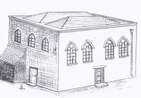 1737 A 3D drawing of how the Spaniel Row Meeting House might have looked.